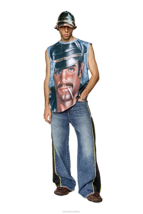 Diesel Men pr-t-bisco-longer FLL0255 Apparel Azure