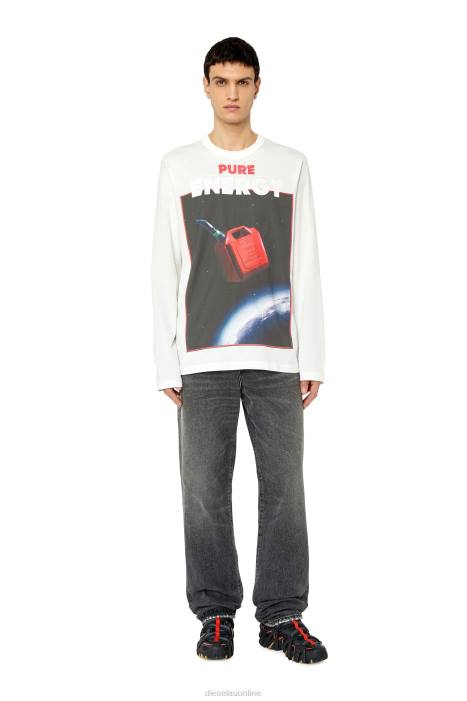 Diesel Men t-crane-ls-g4 FLL0236 Apparel White