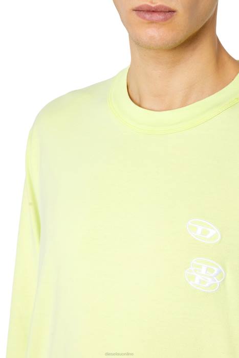 Diesel Men t-crane-ls-slits FLL0176 Apparel Yellow Fluo