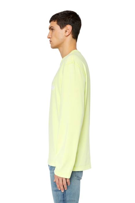 Diesel Men t-crane-ls-slits FLL0176 Apparel Yellow Fluo