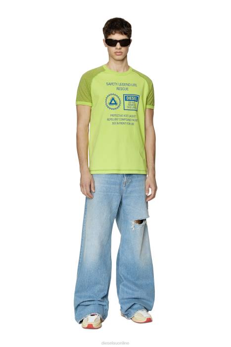 Diesel Men t-dieglan FLL0203 Apparel Green Fluo