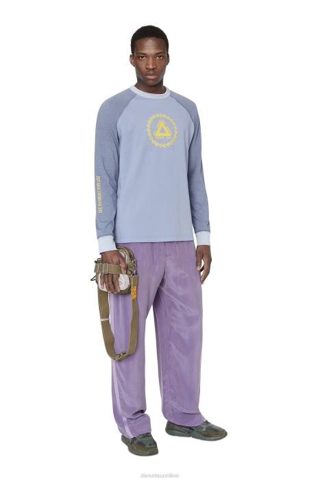 Diesel Men t-juslan-ls FLL0201 Apparel Light Blue