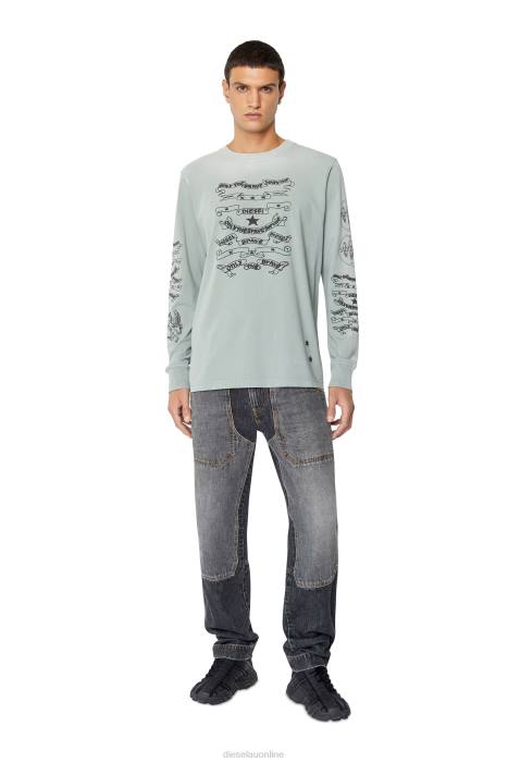 Diesel Men t-just-ls-e3 FLL0205 Apparel Grey