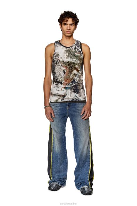 Diesel Men t-lifty-l2 FLL0275 Apparel Black/White