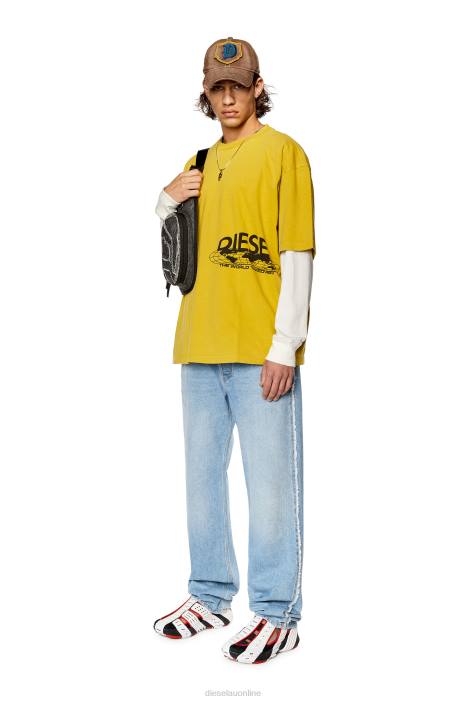 Diesel Men t-wash-l5 FLL0259 Apparel Yellow