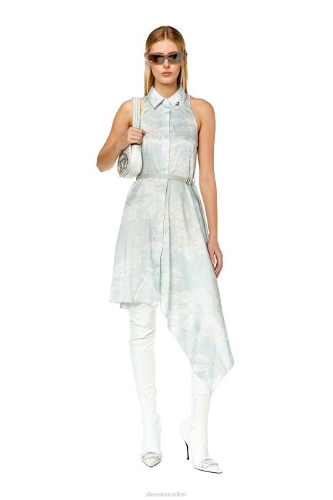 Diesel Women d-trisa-aop FLL0846 Apparel Light Blue