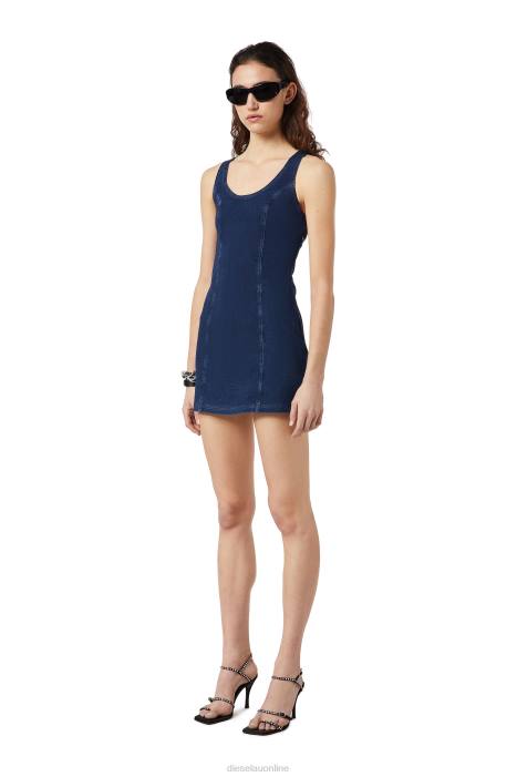 Diesel Women d-venus track denim tank dress FLL0835 Apparel Dark Blue