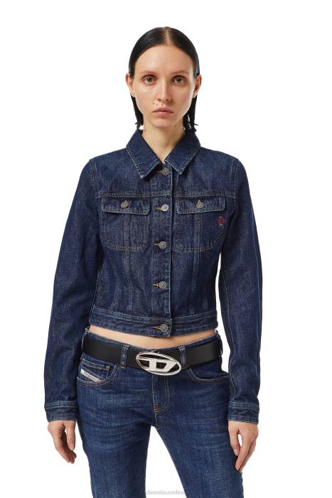 Diesel Women de-slimmy trucker jacket FLL0769 Apparel Dark Blue