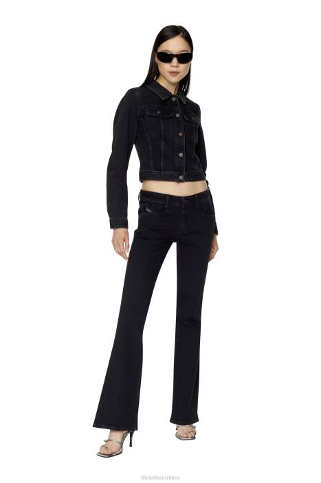 Diesel Women de-slimmy trucker jacket FLL0772 Apparel Black/Dark grey