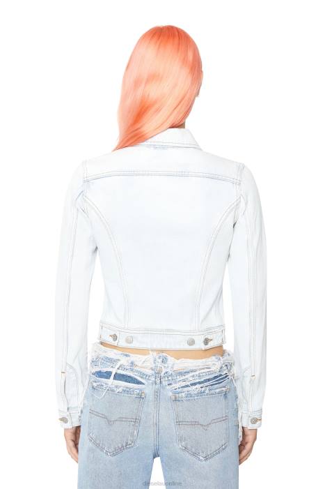 Diesel Women de-slimmy trucker jacket FLL0773 Apparel Light Blue