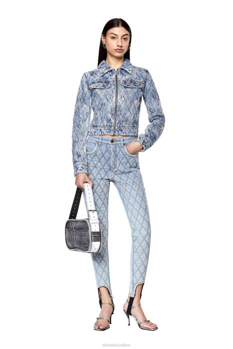 Diesel Women de-slimmy-zip-fs FLL0750 Apparel Light Blue