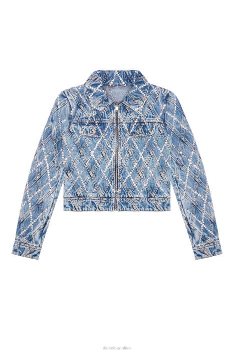 Diesel Women de-slimmy-zip-fs FLL0750 Apparel Light Blue