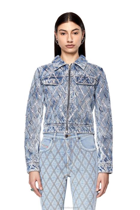 Diesel Women de-slimmy-zip-fs FLL0750 Apparel Light Blue