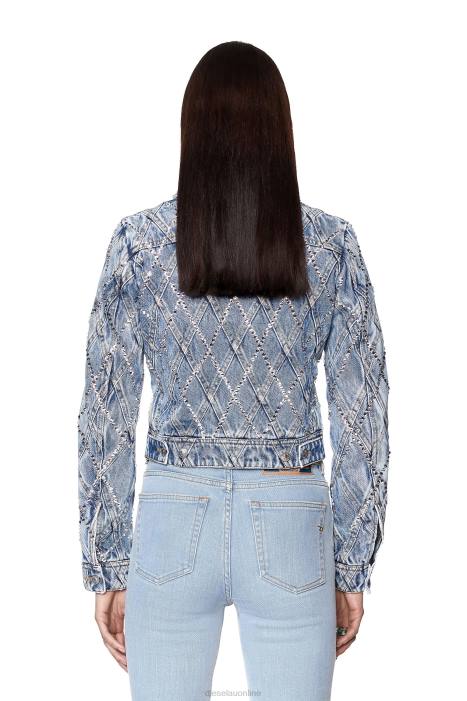 Diesel Women de-slimmy-zip-fs FLL0750 Apparel Light Blue