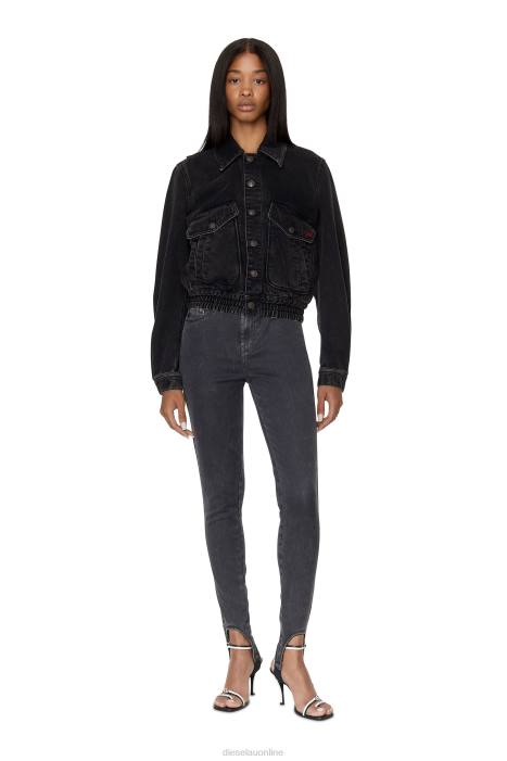 Diesel Women de-tracy bomber jacket FLL0778 Apparel Black/Dark grey