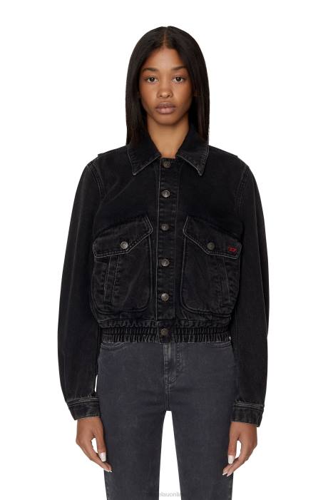 Diesel Women de-tracy bomber jacket FLL0778 Apparel Black/Dark grey