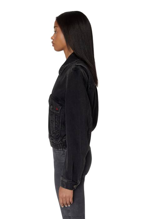 Diesel Women de-tracy bomber jacket FLL0778 Apparel Black/Dark grey