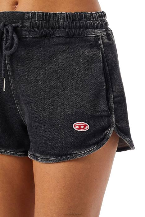 Diesel Women d-sunny track denim running shorts FLL0989 Apparel Black/Dark grey