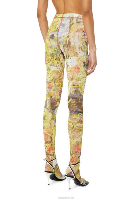 Diesel Women p-koll-g1 FLL01008 Apparel White/Yellow