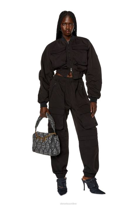 Diesel Women p-mirt FLL0981 Apparel Black