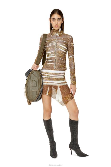 Diesel Women c-adonis FLL0966 Apparel Brown/White