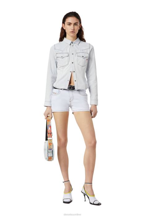 Diesel Women de-rin western shirt FLL0968 Apparel Light Blue