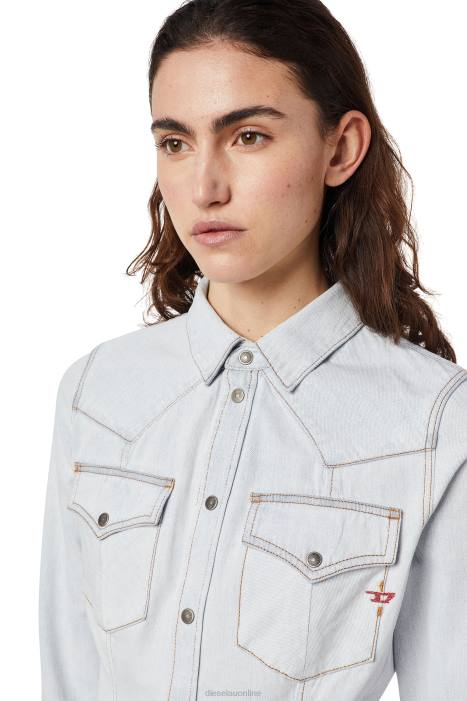 Diesel Women de-rin western shirt FLL0968 Apparel Light Blue