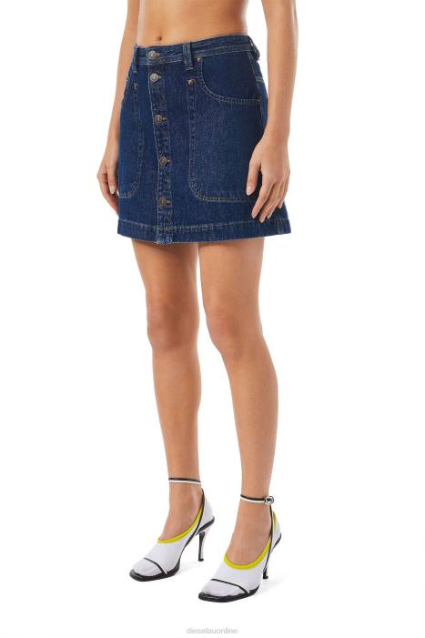 Diesel Women de-albus a-line skirt FLL01037 Apparel Dark Blue