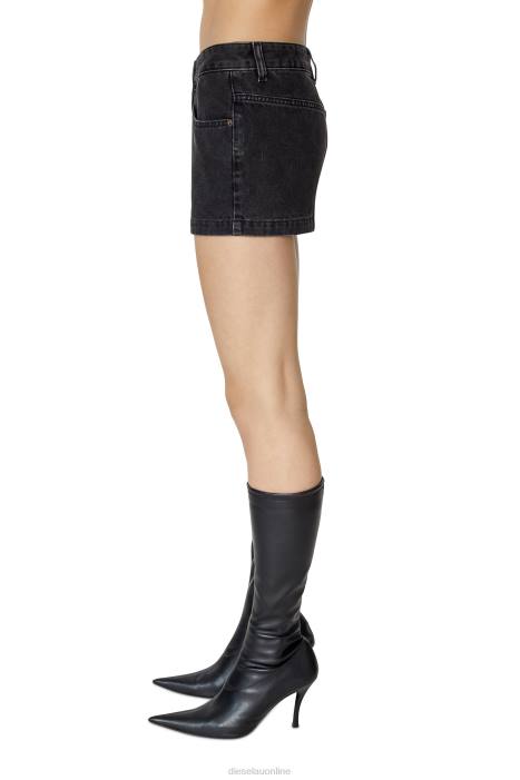 Diesel Women de-ron mini skirt FLL01027 Apparel Black/Dark grey