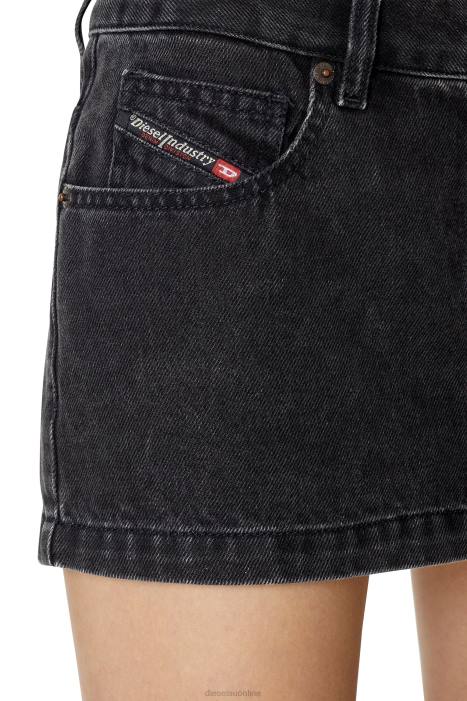 Diesel Women de-ron mini skirt FLL01027 Apparel Black/Dark grey