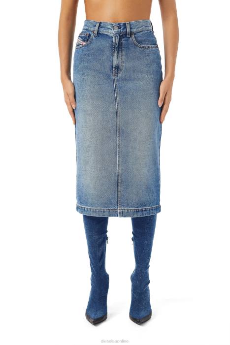 Diesel Women de-ronny pencil skirt FLL01015 Apparel Medium blue