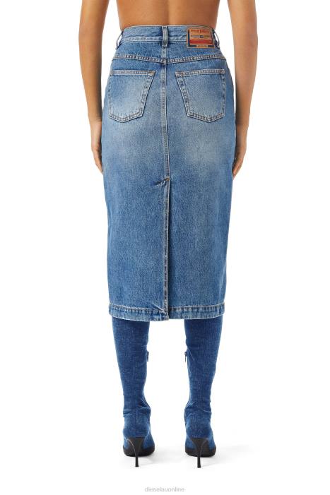 Diesel Women de-ronny pencil skirt FLL01015 Apparel Medium blue