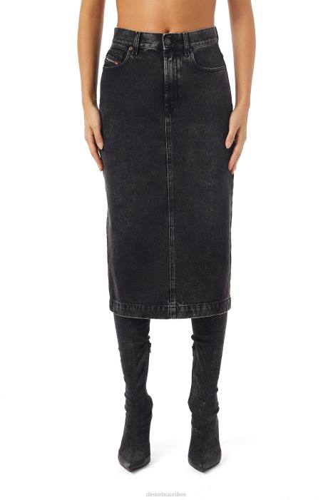 Diesel Women de-ronny pencil skirt FLL01031 Apparel Black/Dark grey