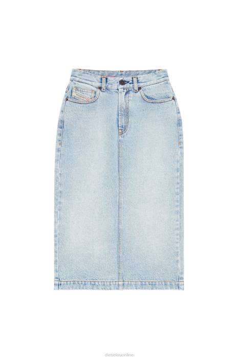 Diesel Women de-ronny pencil skirt FLL01032 Apparel Light Blue