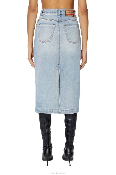 Diesel Women de-ronny pencil skirt FLL01032 Apparel Light Blue