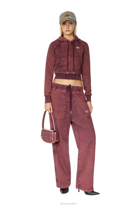 Diesel Women d-angy track denim hoodie FLL0902 Apparel Red