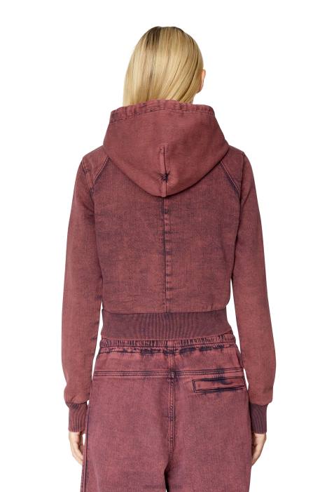 Diesel Women d-angy track denim hoodie FLL0902 Apparel Red