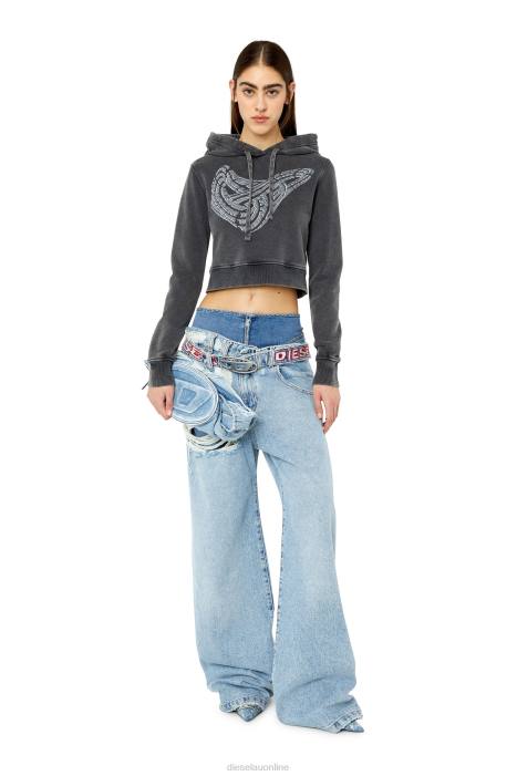 Diesel Women f-slimmy-hood-g1 FLL0897 Apparel Black