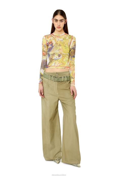 Diesel Women t-claddy FLL0960 Apparel White/Yellow