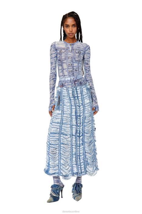 Diesel Women t-clauzi-h2 FLL0955 Apparel Blue/White